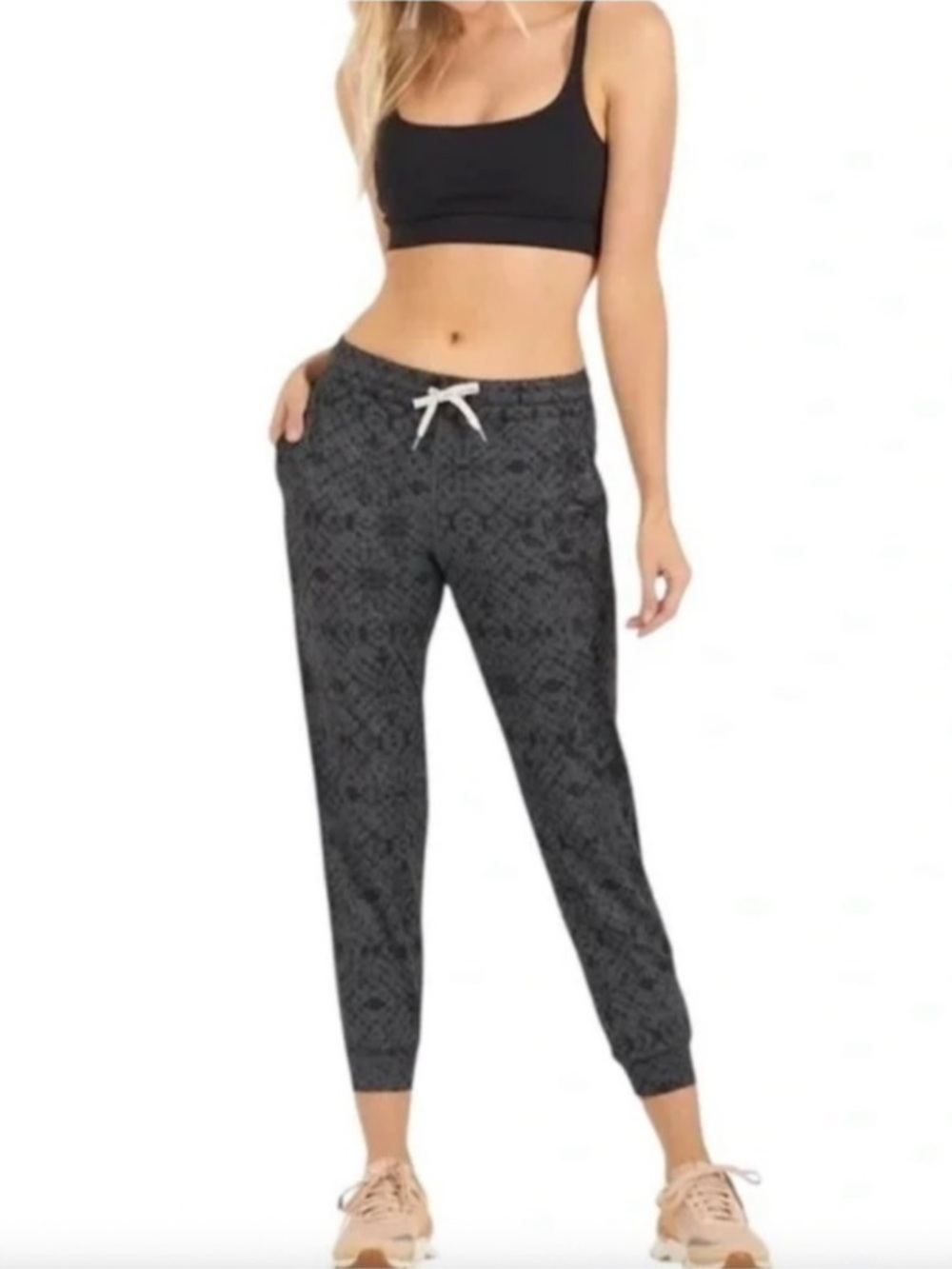 Vuori Performance Jogger Rare Patterned Print Grey Black Size S